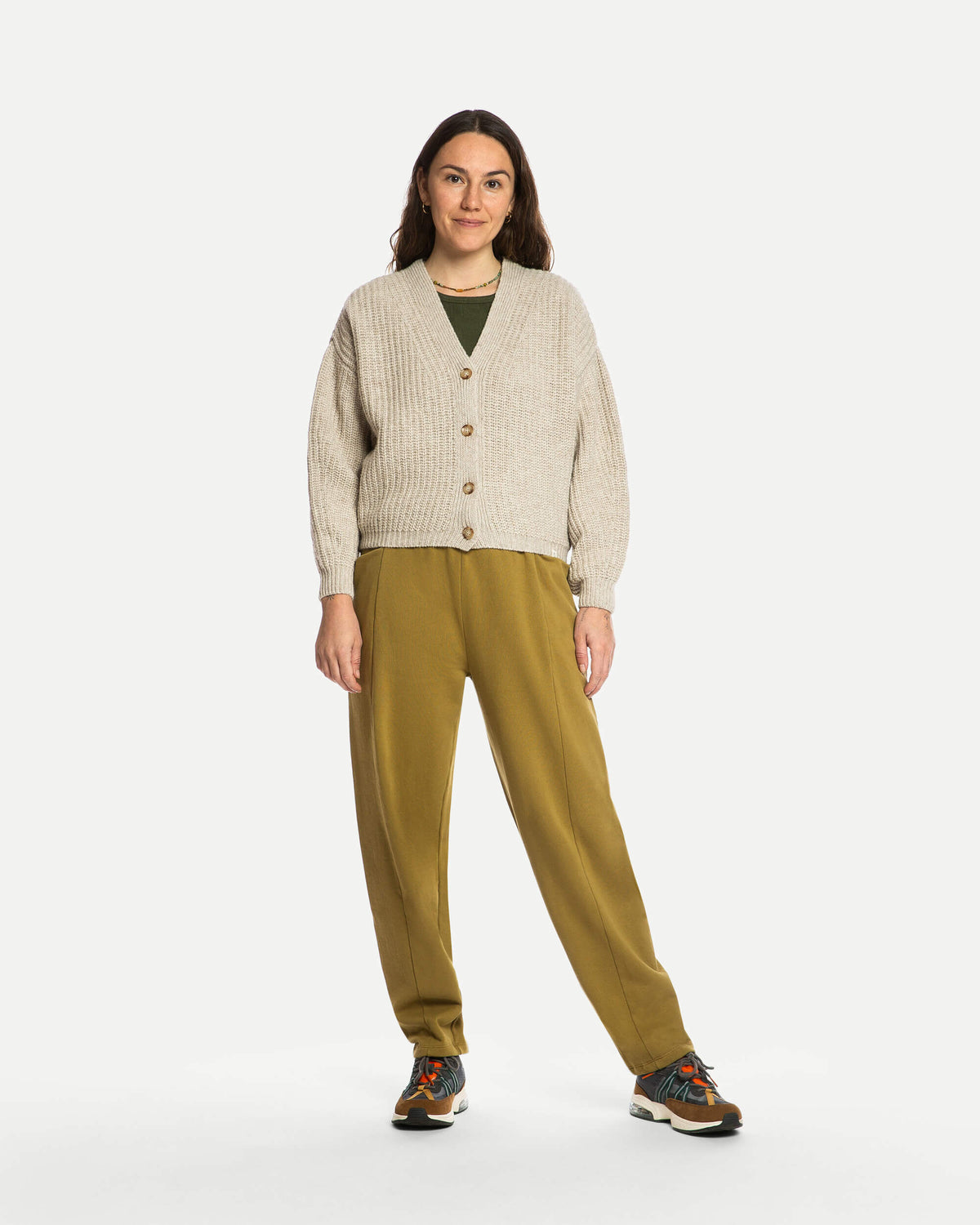 Organic knit cardigan – salt