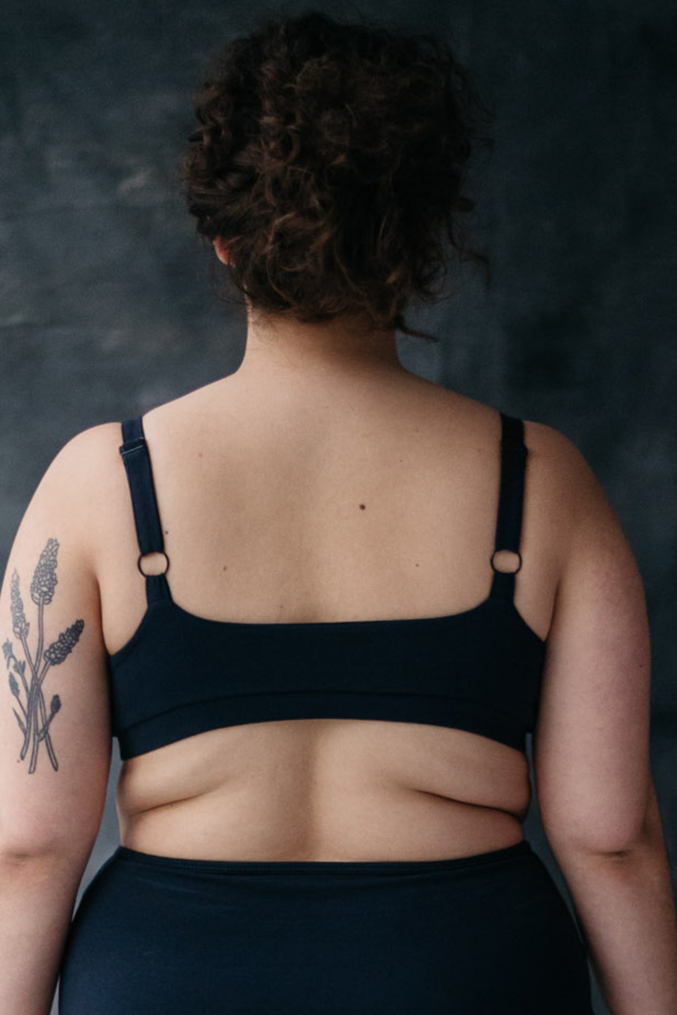 Full organic cotton bra – charcoal blue