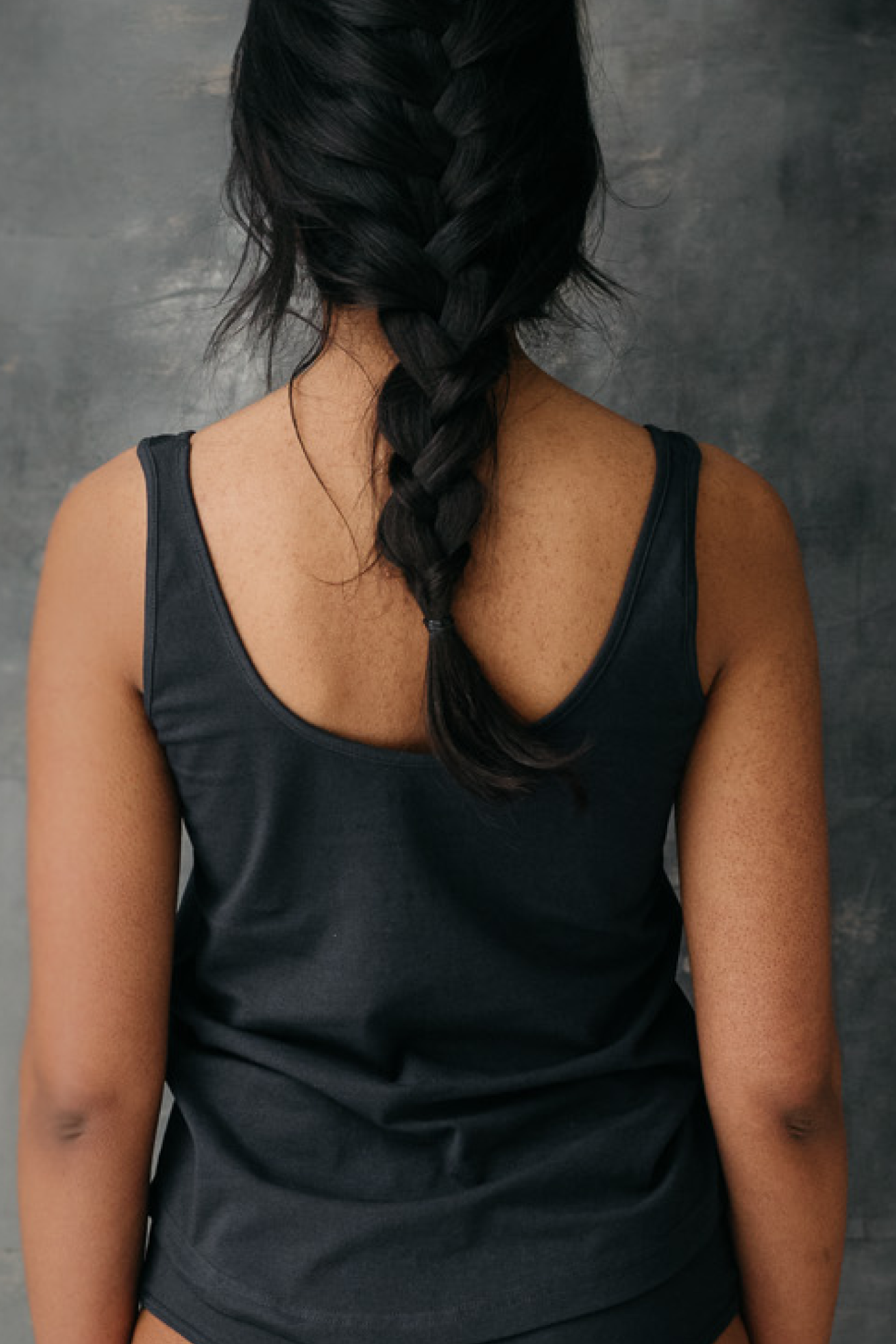 Organic cotton tank top – charcoal blue