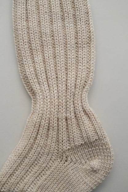 Organic wool baby socks – oat melange