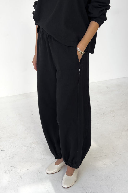 Balloon pants, heavyweight cotton – black