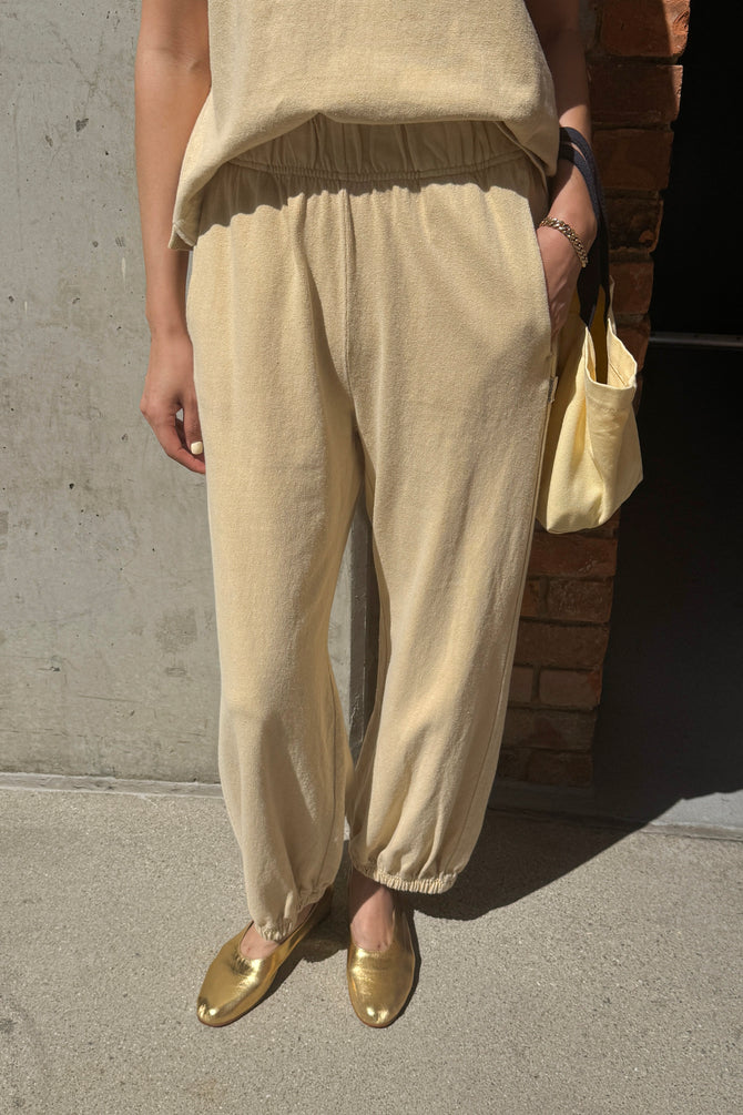Balloon pants, heavyweight cotton – butter