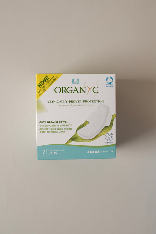 Organic cotton overnight protection pads - maximum coverage