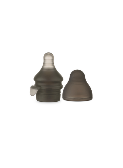 Haakaa squeeze and feed attachment set with soft silicone nipple and dustproof cap for baby feeding pouches