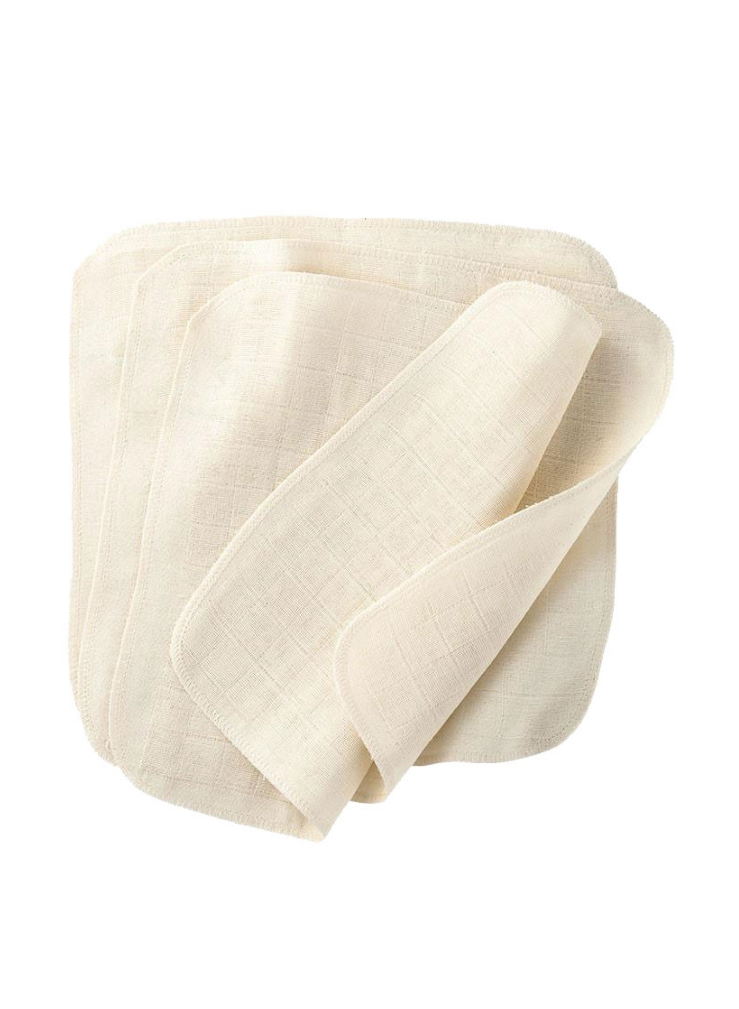 Disana organic muslin washcloths set of five in natural cream, soft breathable cotton for baby bath time