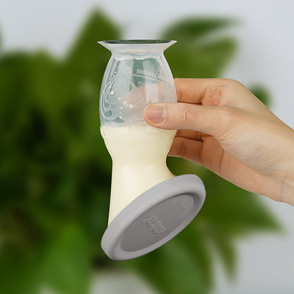 Generation 2 silicone breast pump with suction base and silicone cap