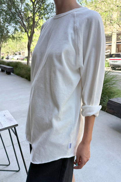 Raglan tee, heavyweight cotton – white