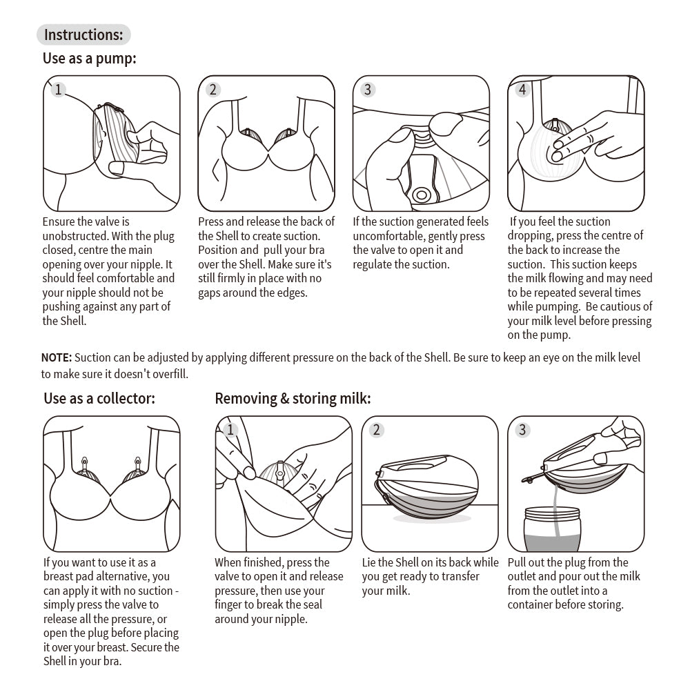 Shell wearable silicone pump
