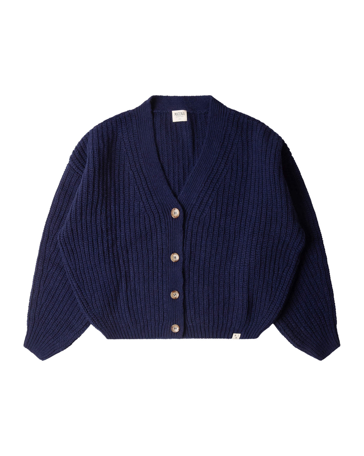 Organic knit cardigan – navy