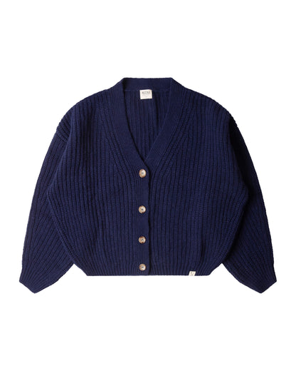 Organic knit cardigan – navy