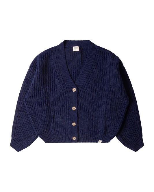 Organic knit cardigan – navy