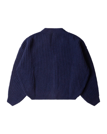 Organic knit cardigan – navy