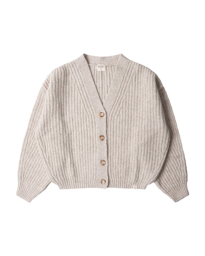 Organic knit cardigan – salt