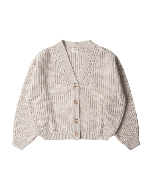 Organic knit cardigan – salt