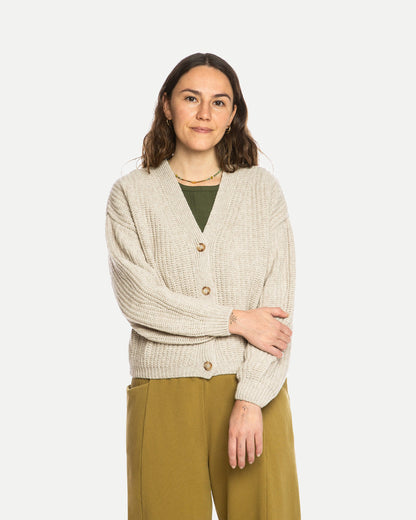 Organic knit cardigan – salt