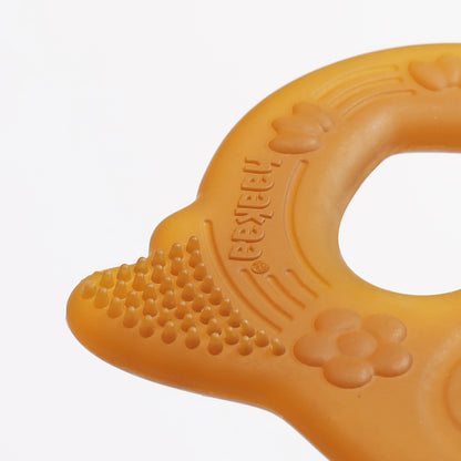 Silicone baby teether with textured wings for gum massage