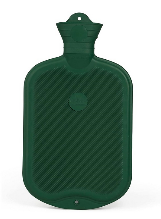 Grünspecht natural rubber hot water bottle in forest green for soothing warmth and comfort
