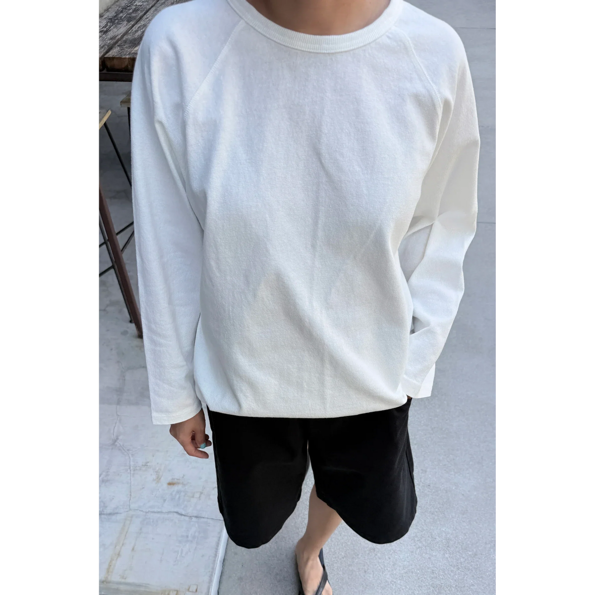 Raglan tee, heavyweight cotton – white