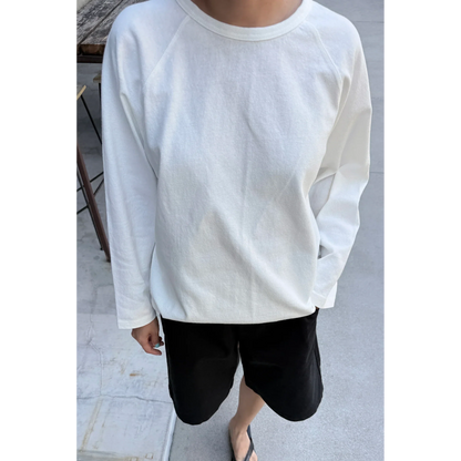 Raglan tee, heavyweight cotton – white